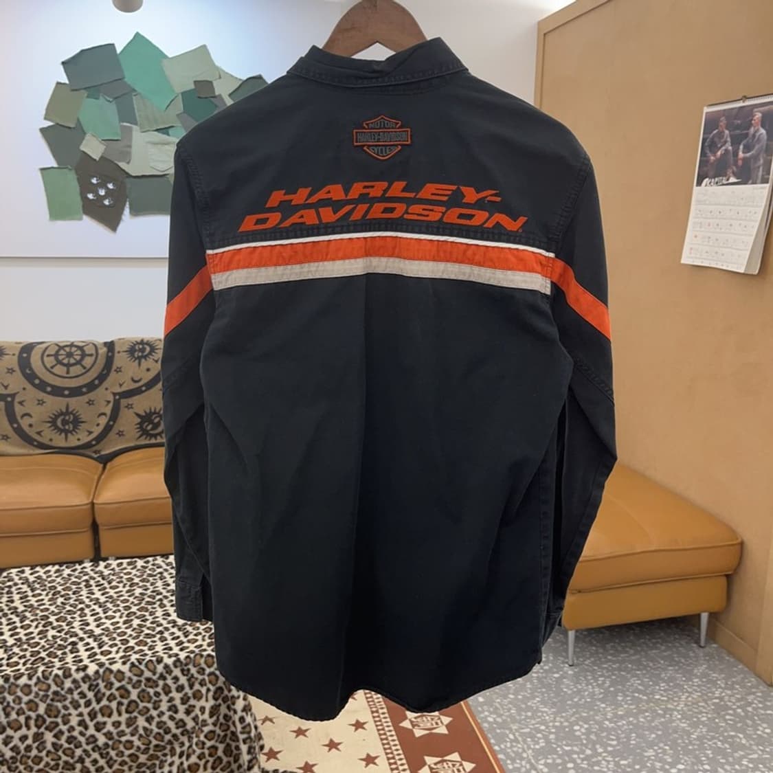 할리 데이비슨 올드스쿨 모터사이클 레이싱 바이커 셔츠 S C08850 상품이미지4