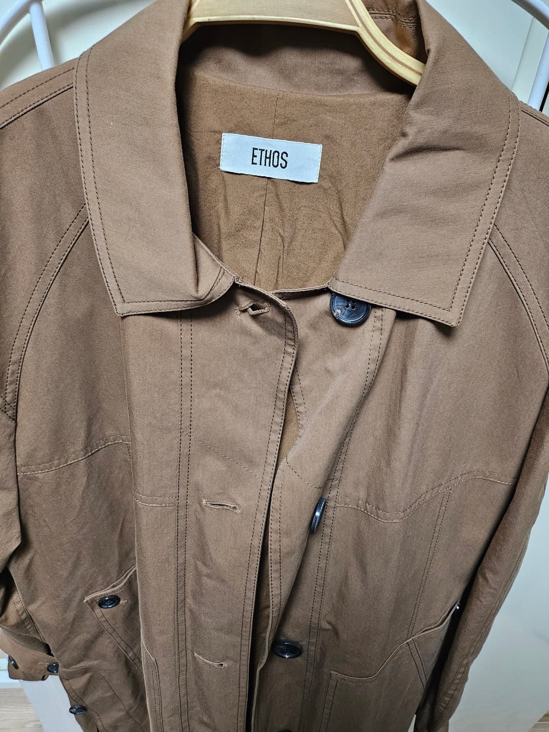 에토스 슬릿 롱 트렌치(브라운) 상품이미지4