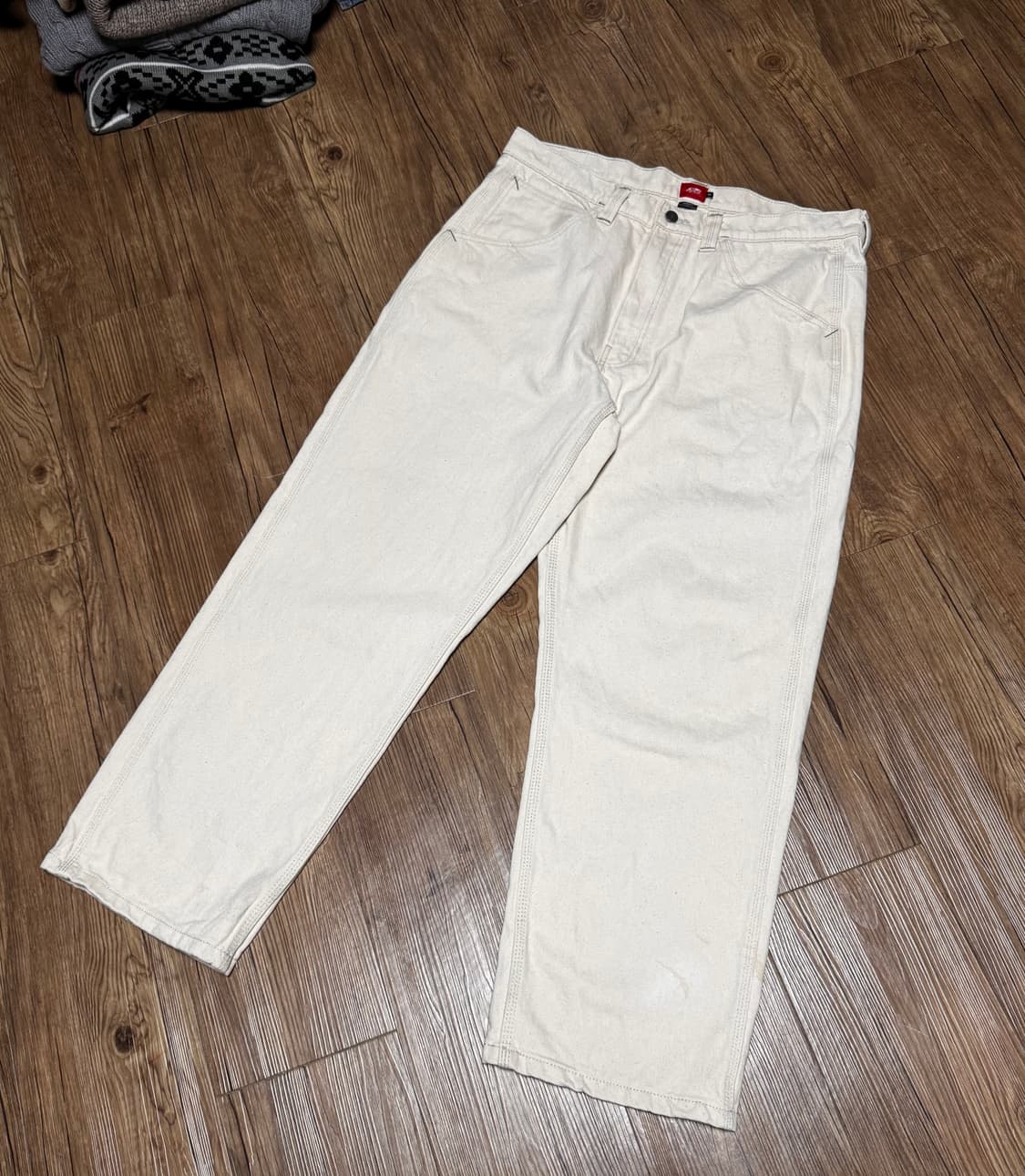 반스 스케이트 체크-5 루즈 아이보리 데님 팬츠 상품이미지1