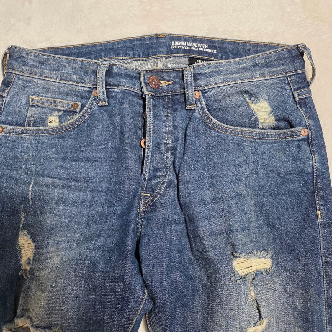 (32)H&M 스키니 데미지 데님 팬츠 상품이미지2