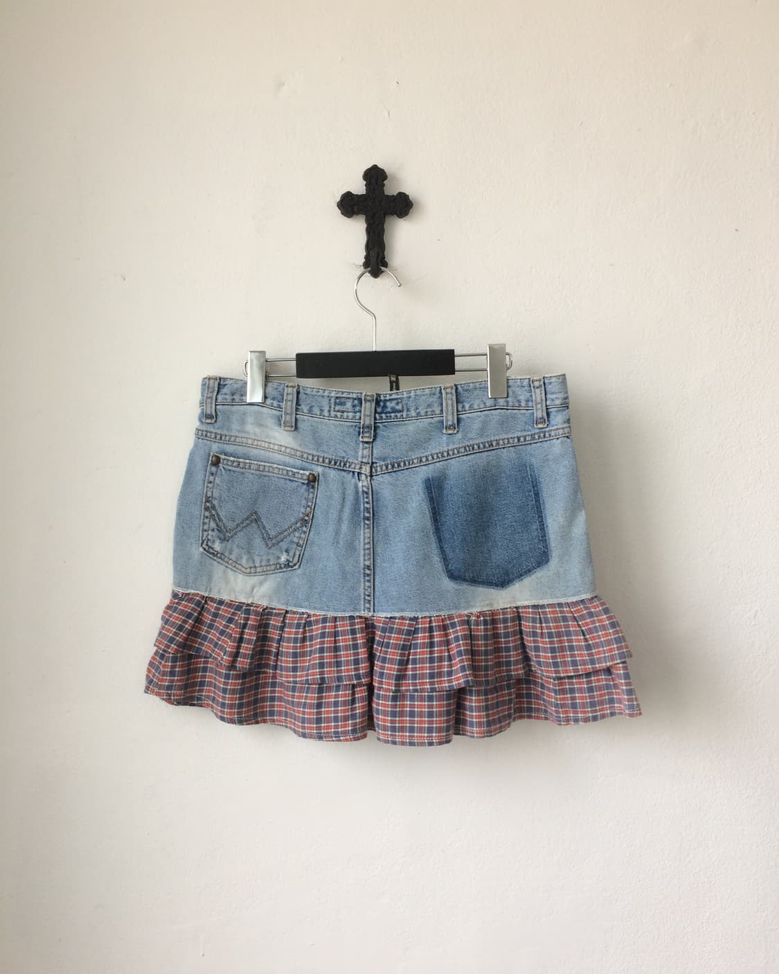 Check pattern layered mini skirt 상품이미지2