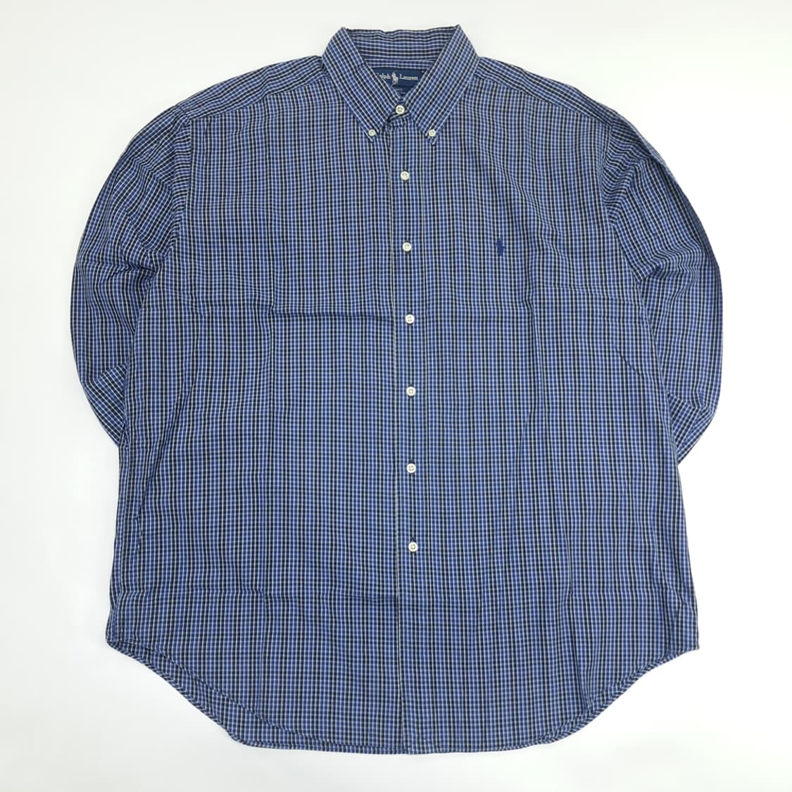 Co854 XL 폴로 랄프로렌 블루블랙 마이크로체크 긴팔 셔츠 남방 상품이미지1