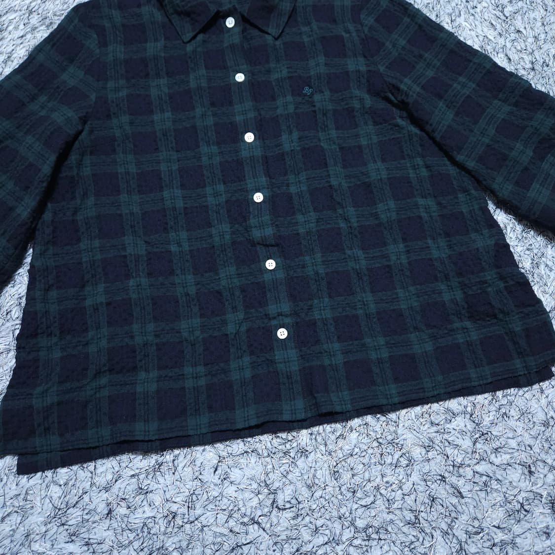 빈폴) L 여자 7부반팔 크롭셔츠 체크남방 / 왕눈이샵 상품이미지5