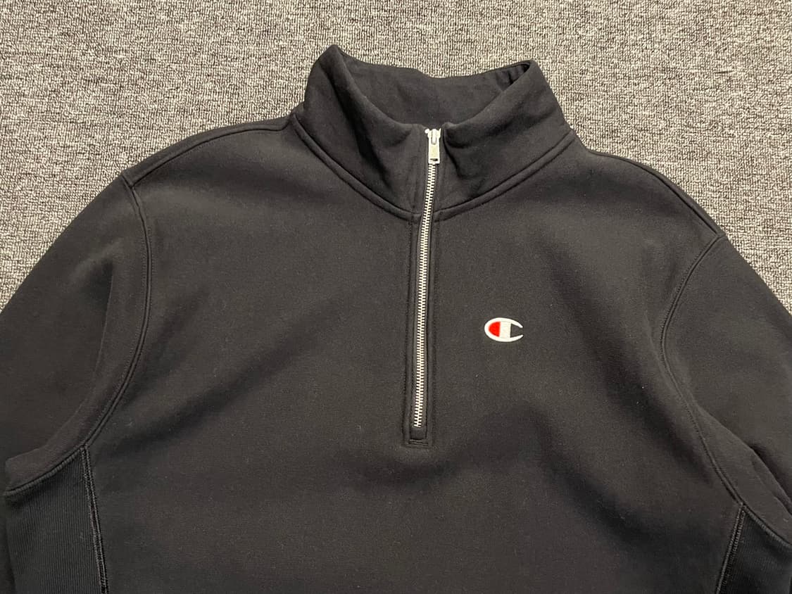 [100~105] 챔피온 리버스위브 하프집업 블랙 맨투맨 L.  상품이미지2