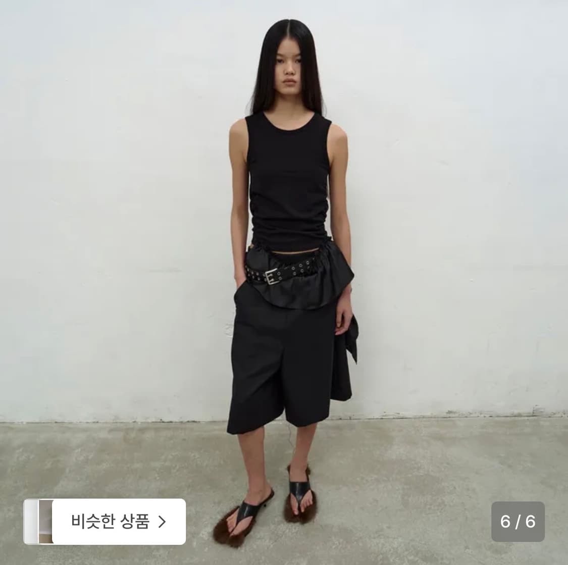 lcdc tm 새틴 프릴 슬리브리스 탑 상품이미지1