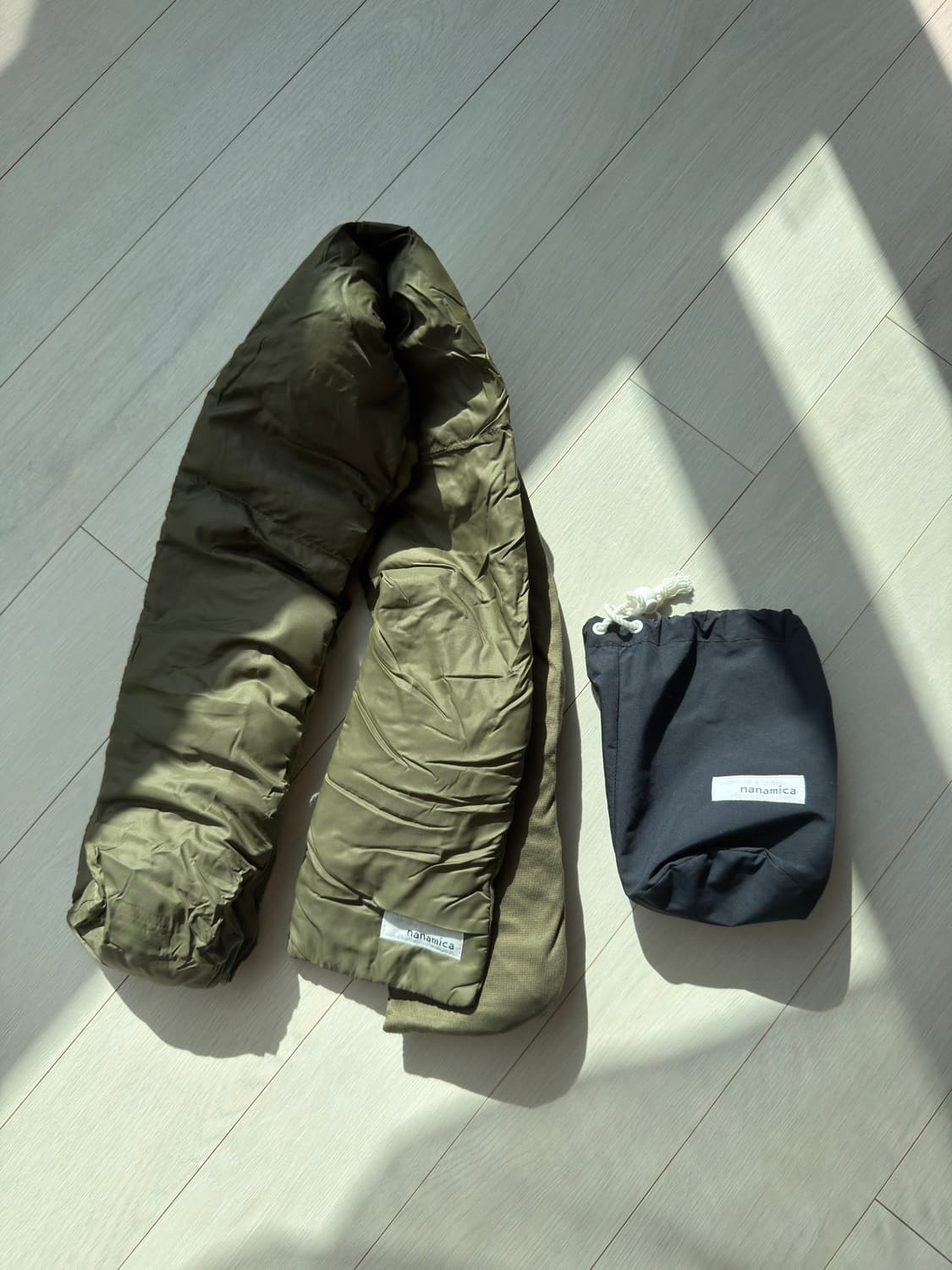 나나미카 다운 머플러 패딩 목도리 카키 상품이미지1