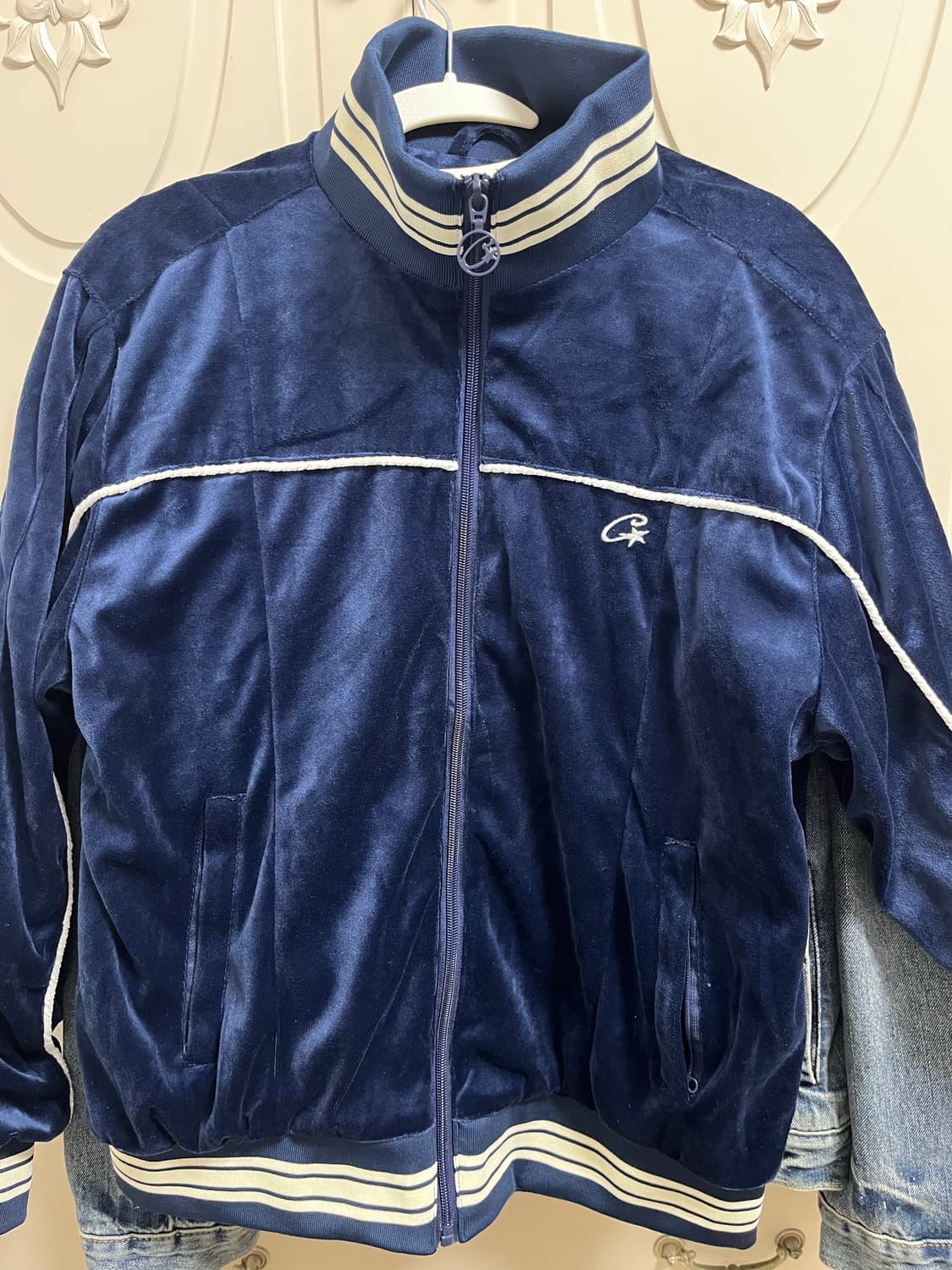 코르테이즈 벨루어 트랙 자켓 네이비 상품이미지2