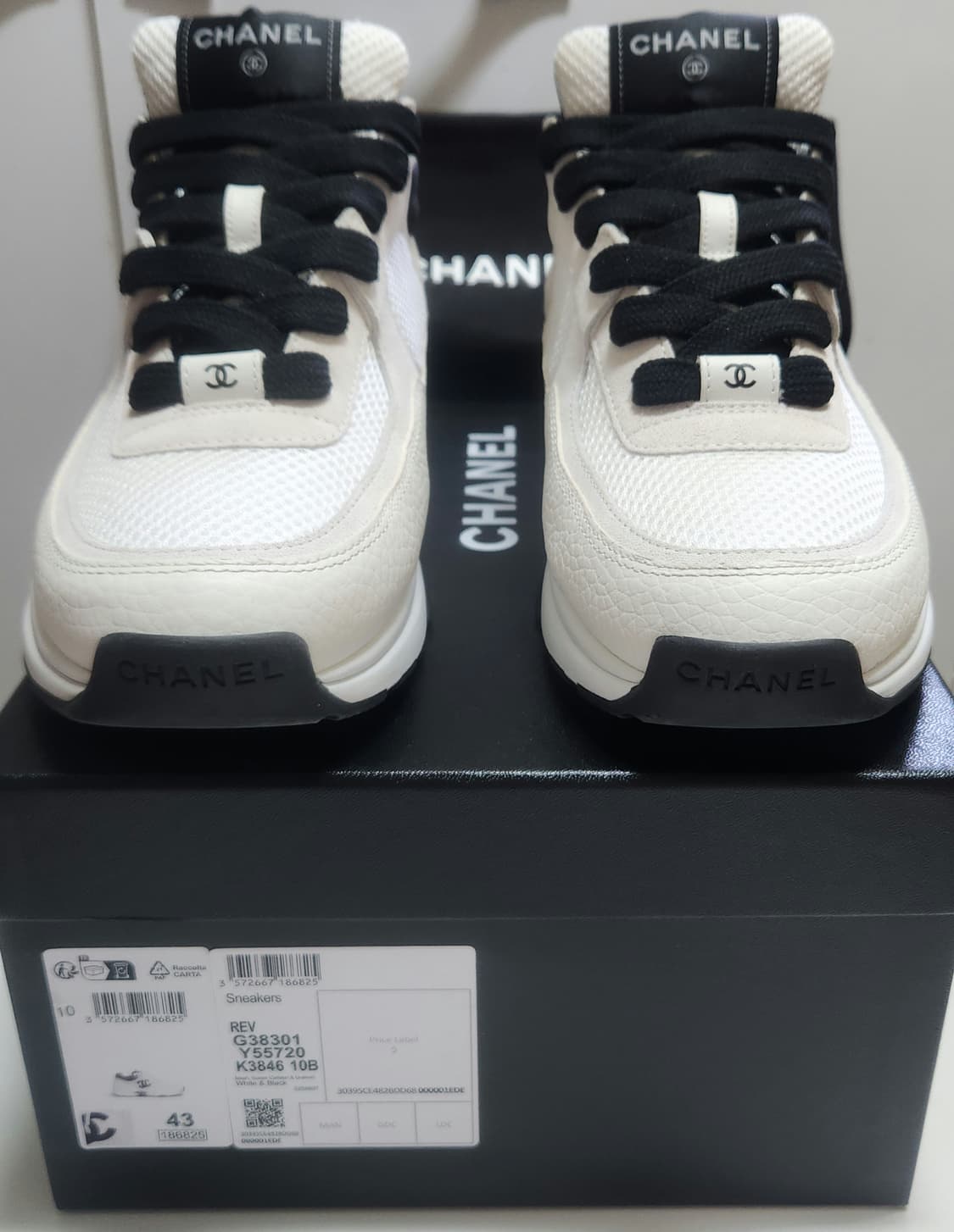 [정품] 샤넬 스니커즈 운동화 CC로고 메쉬| 스웨이드테니스 카프스킨43 상품이미지5