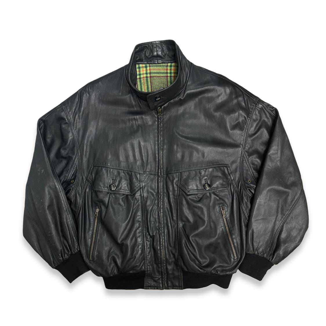 80s HUGO BOSS 레더 봄버 자켓 L 상품이미지1