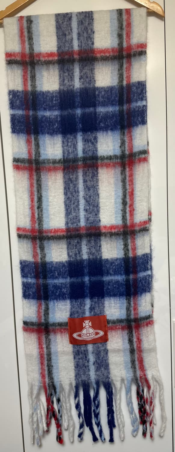 비비안웨스트우드 체크 알파카모헤어울머플러 남여공용 상품이미지3