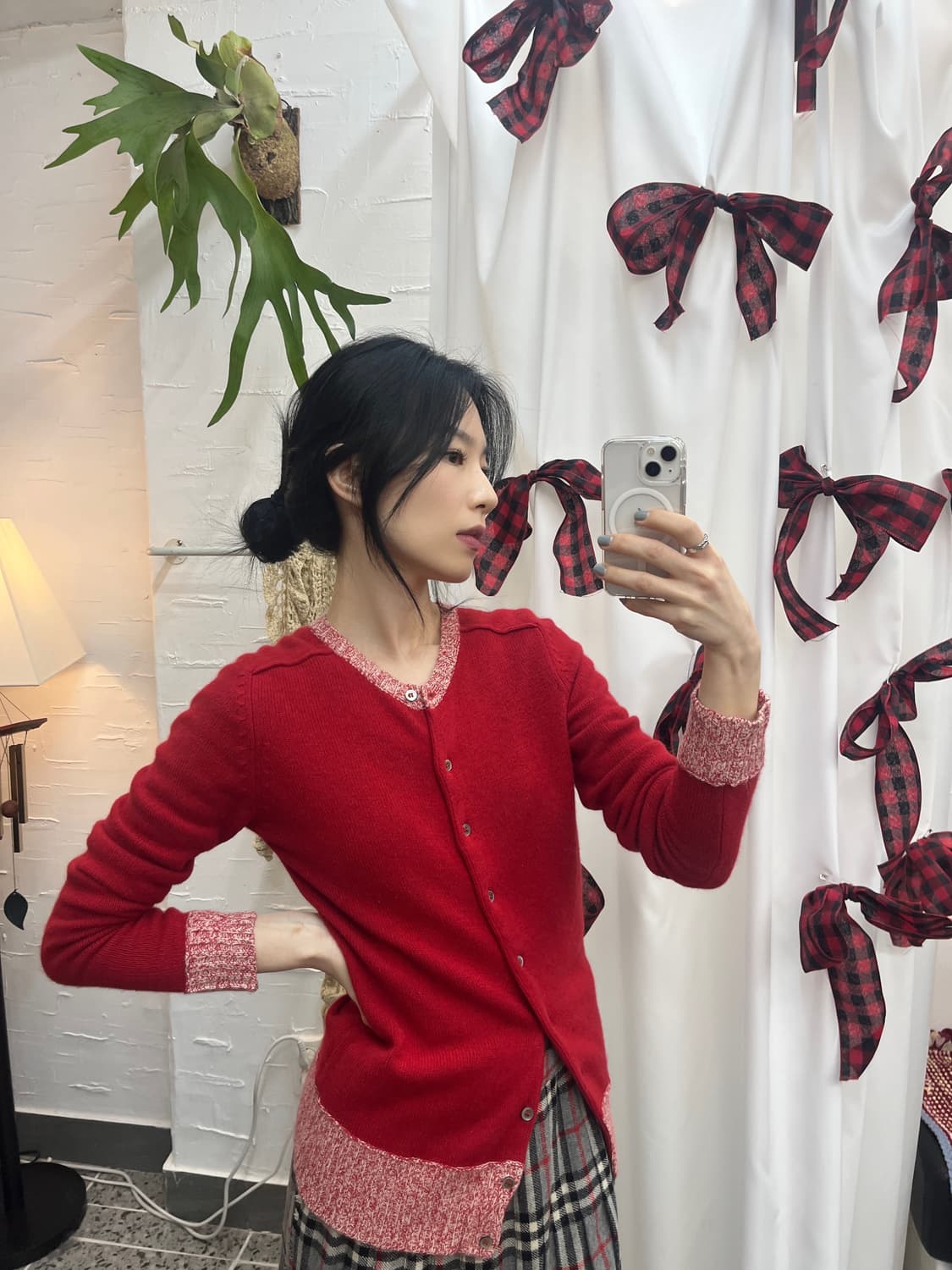 apple red cardigan 상품이미지4