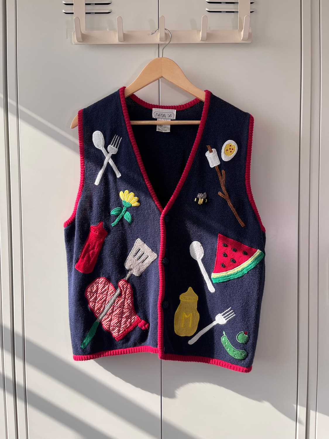 Mandal bay 쿠킹 자수 니트 조끼 가디건  상품이미지2