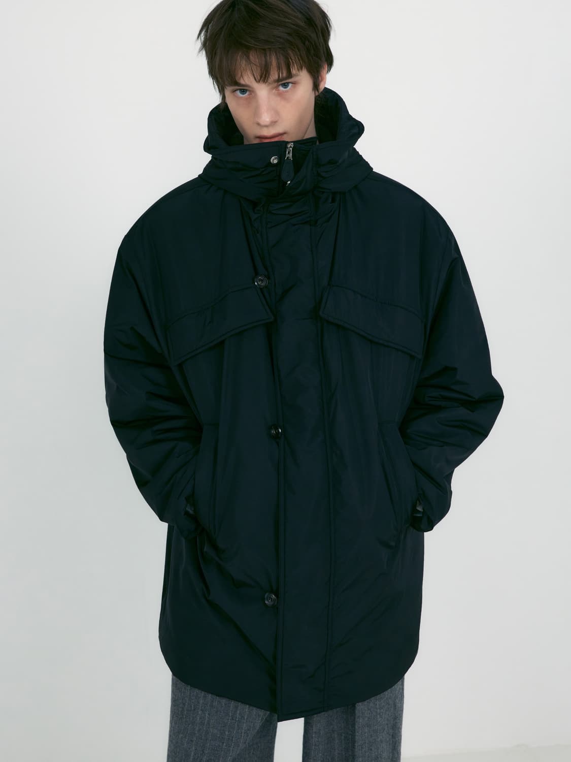 로우클래식 오버사이즈 패디드 후드 파카 M 유니섹스 남녀공용 상품이미지4