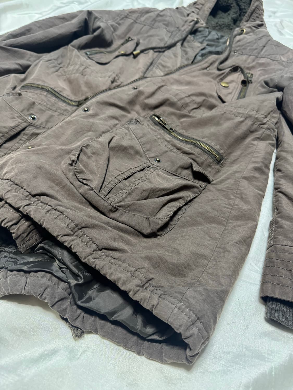 O0s Mode Dark Brown Hooded Jacket 상품이미지4