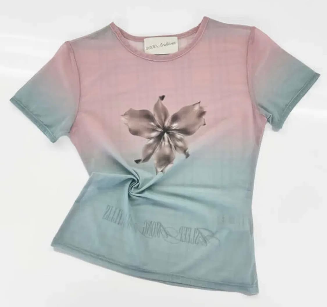 2000아카이브스 METAL FLOWER SEE THROUGH T 상품이미지1