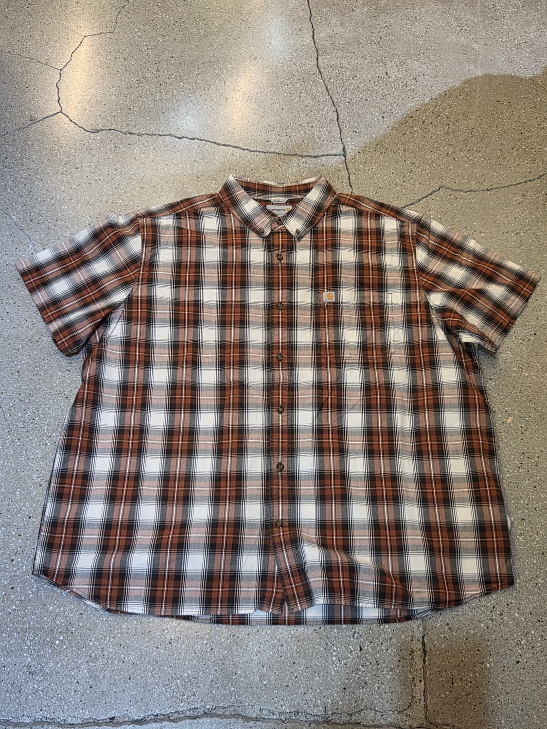 칼하트 더스티오렌지 체크반팔셔츠 상품이미지4