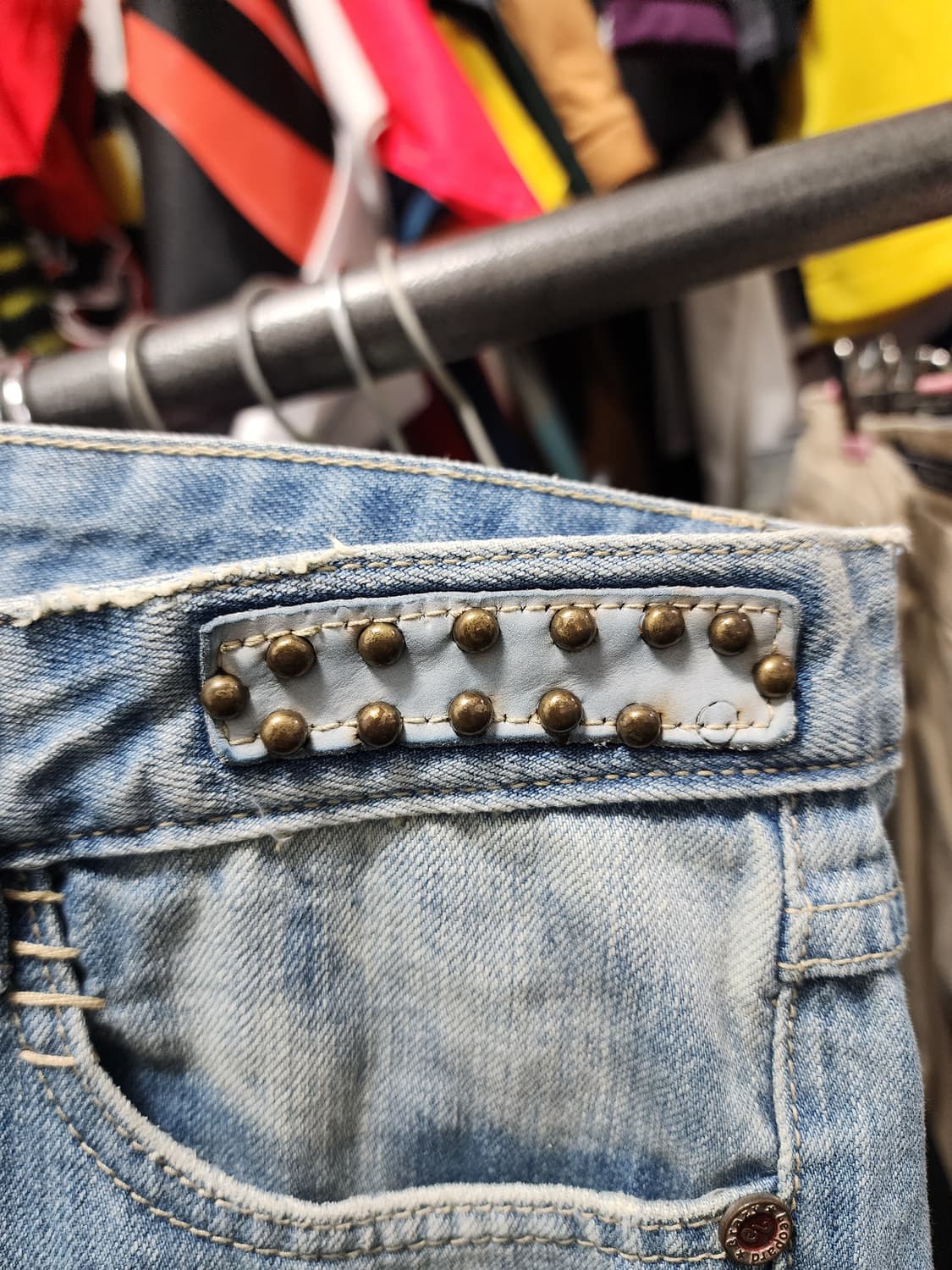 CRAZY LEOPARD 일본판 가죽패치 자수디테일 데님 상품이미지8