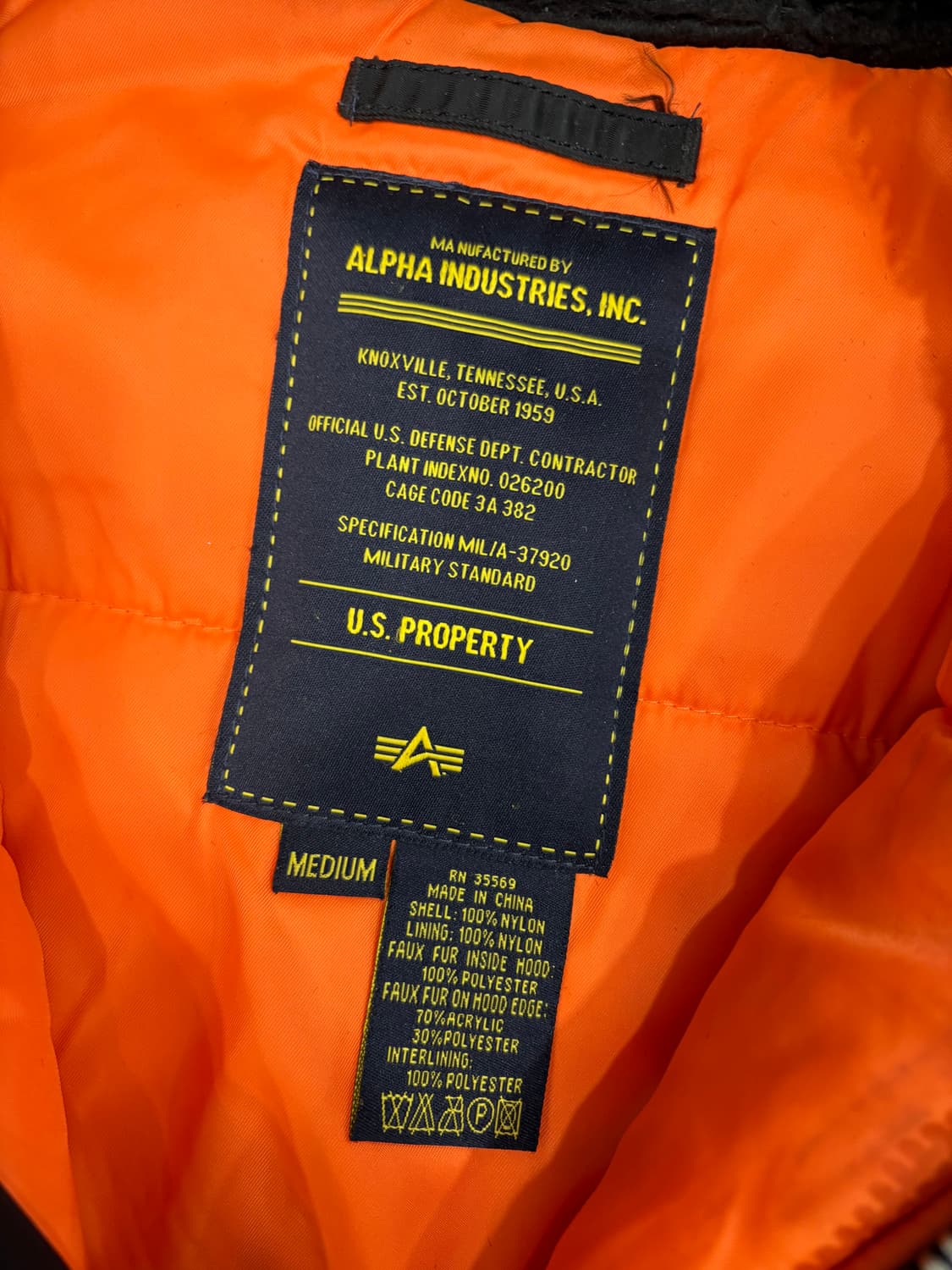 알파인더스트리 N3B 파카 블랙 상품이미지2