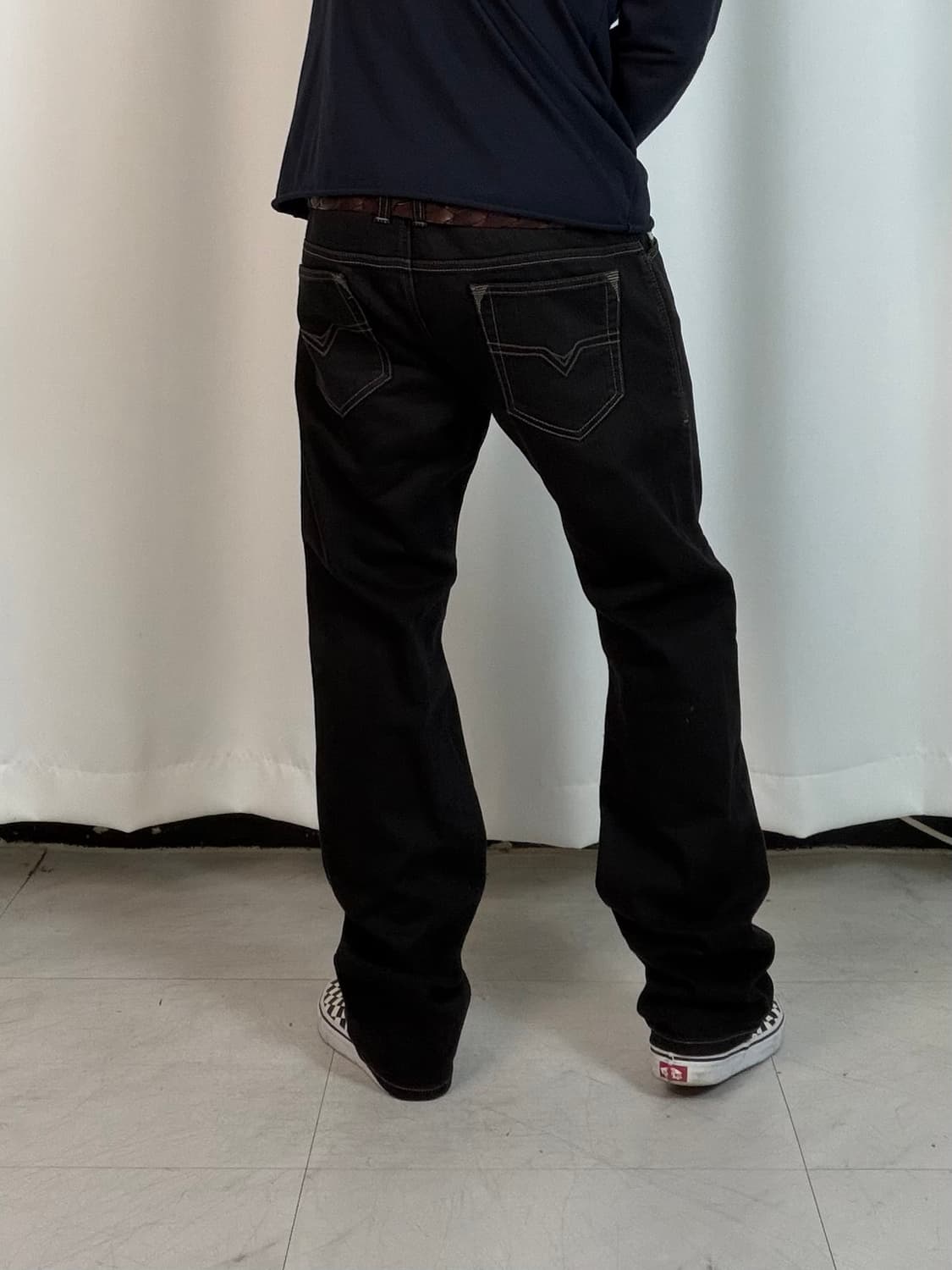 a601) 33 디젤Diesel 스트레이트 블랙진 상품이미지1