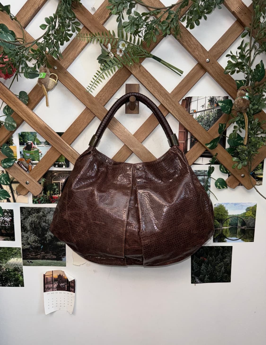 Prendang cow hide python big hobo bag 상품이미지1