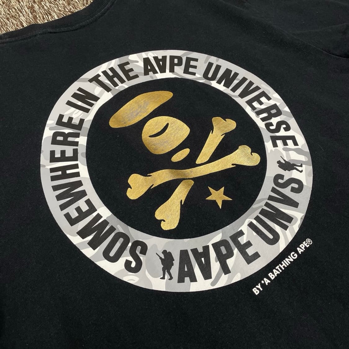 에이프 AAPE  베이프 블랙 프린팅 로고 반팔 티셔츠 S 상품이미지8