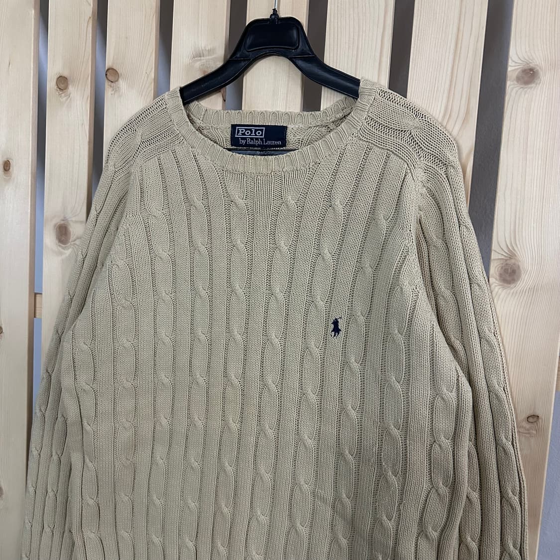 (M) 폴로 랄프로렌 크림 베이지 케이블 니트 상품이미지3