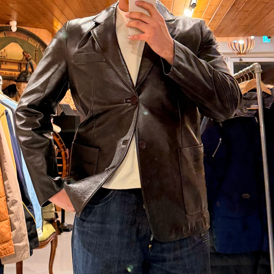 송탄 다크호스 카우레더 자켓 L 105 소가죽 상품이미지3