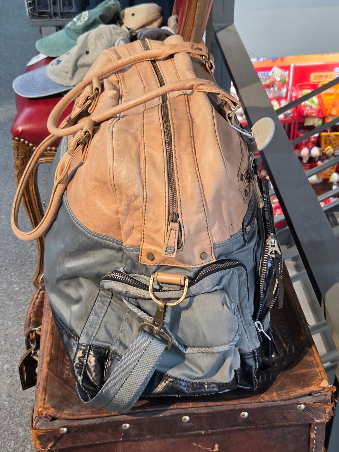 Diesel 디젤 베이지 그레이 빅 토트백 상품이미지4