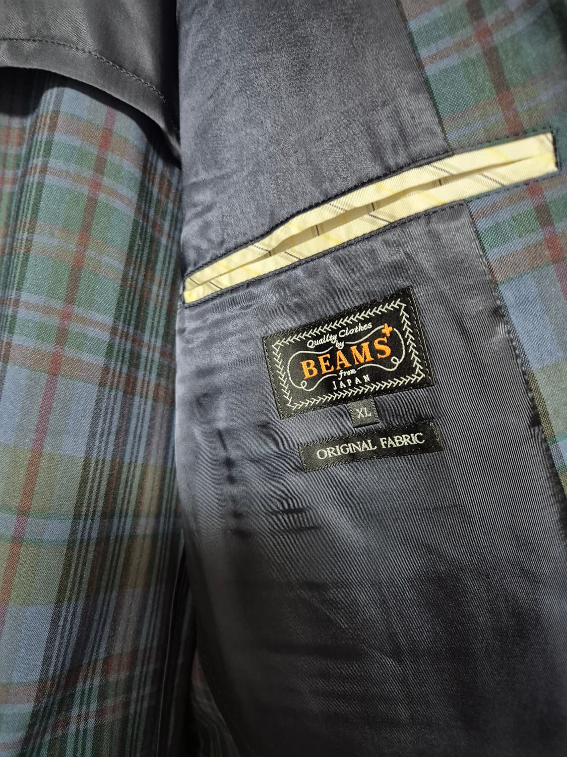 BEAMS 빔즈 플러스 블랙와치 자켓 셋업 슈트세트 XL 상품이미지7