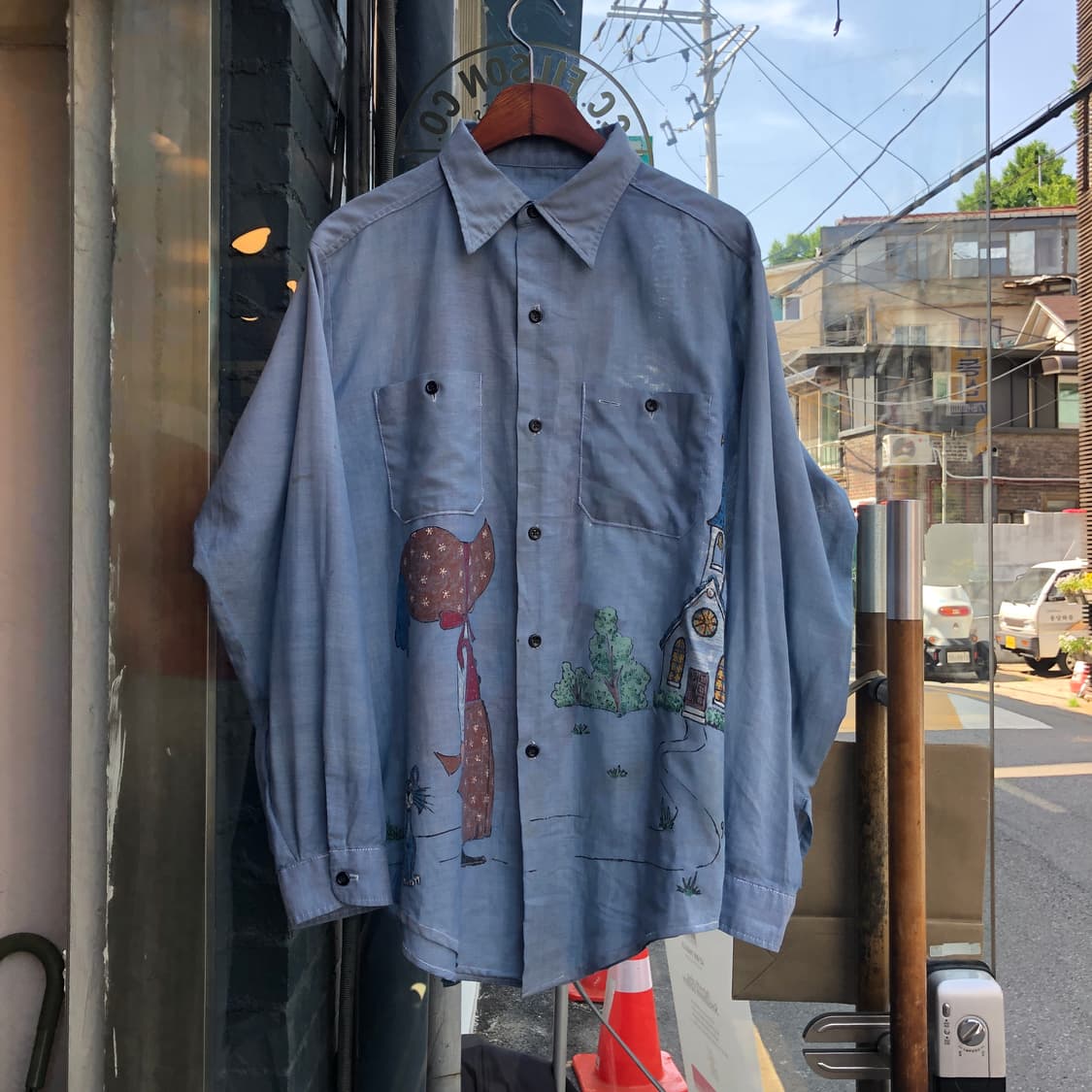 70s Vintage chambray shirt-L 상품이미지1