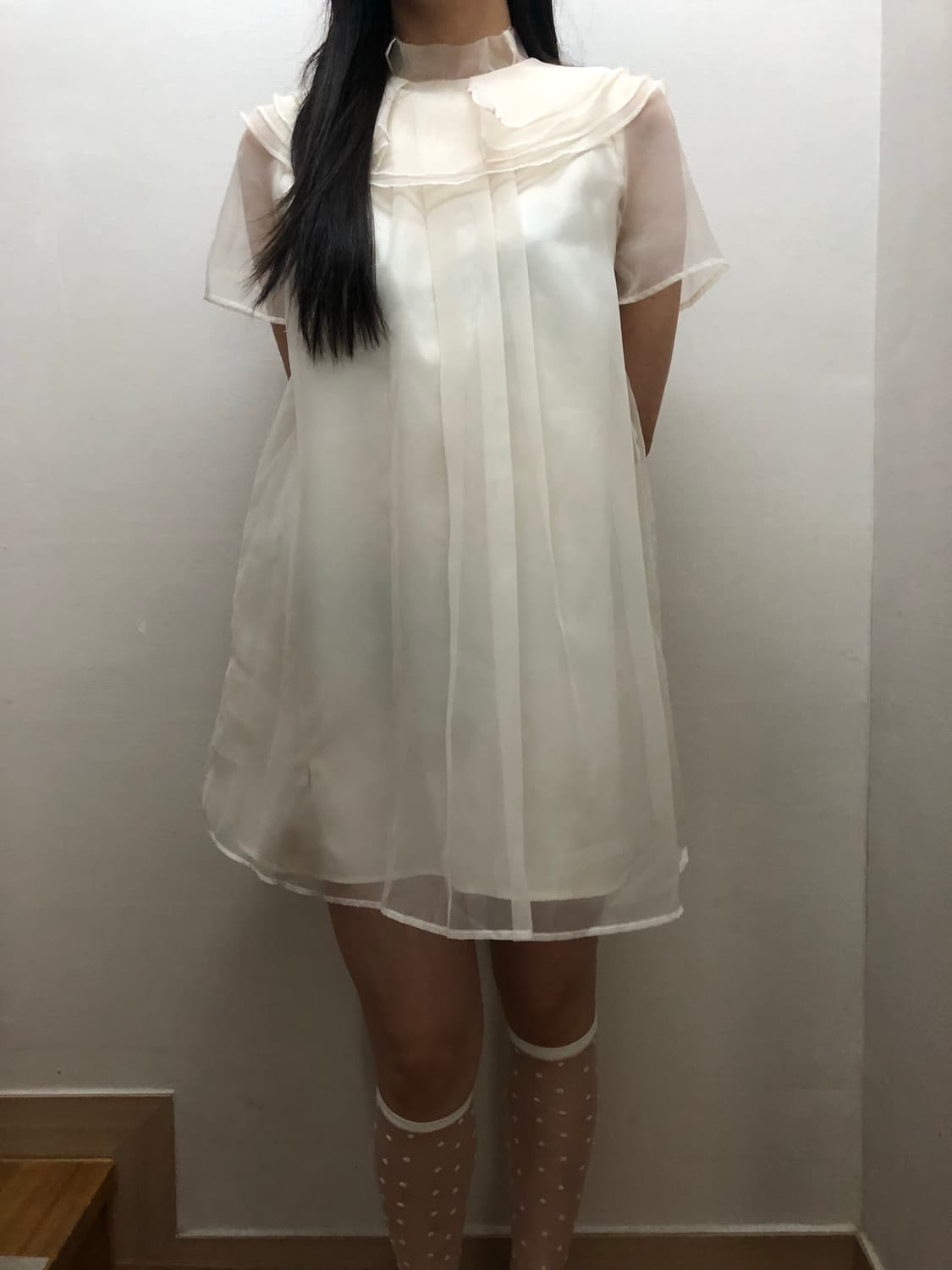 빈티지 화이트 레이스 미니 원피스 상품이미지6