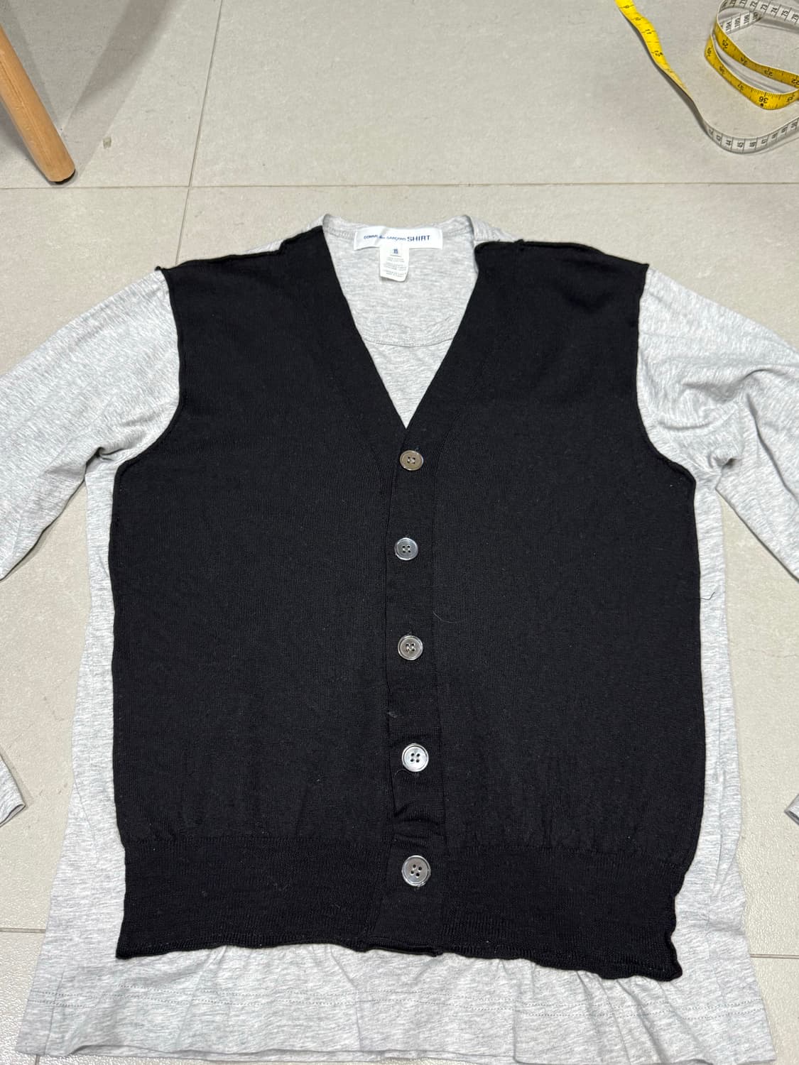 꼼데가르송 아카이브 실제 가디건 봉합 롱슬리브 티셔츠 상품이미지2