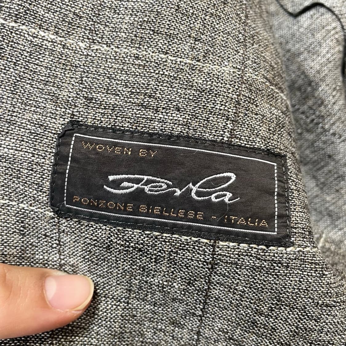 발망 Balmain 브라운 체크 린넨 블레이저 자켓 104R 상품이미지4