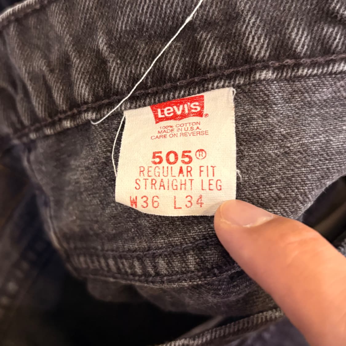 [36/34] USA 🇺🇸 리바이스 505 오렌지 탭 흑청 블랙 상품이미지8