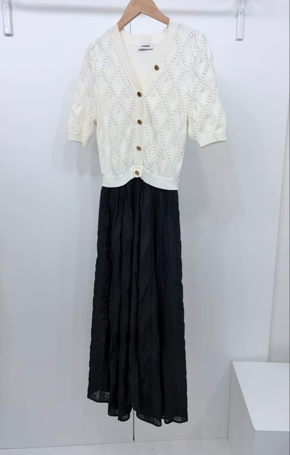 산드로 니트 배색 투톤 원피스 43 상품이미지4