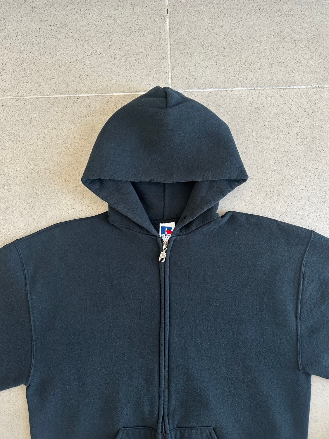 90s 빈티지 러셀 후드집업 블랙 L USA 상품이미지4