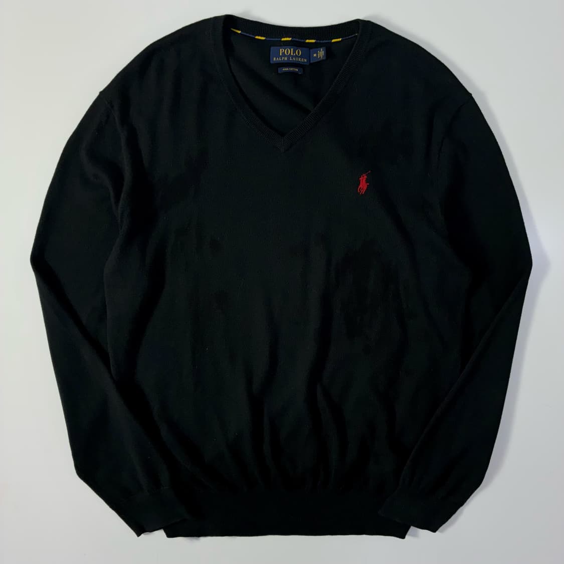 Polo  폴로 랄프로렌 자수 피마코튼 브이넥 니트   상품이미지1