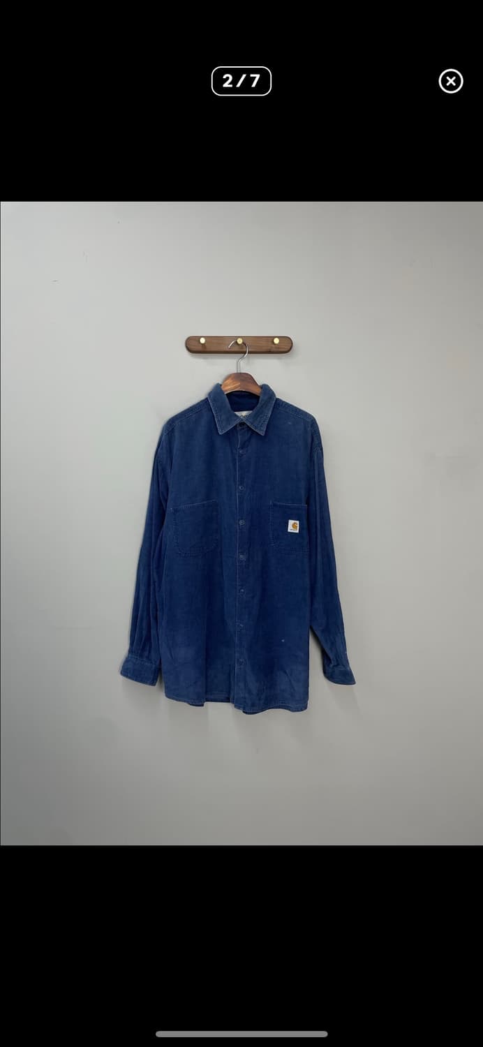 칼하트 코튼 블루 워크셔츠 A2470 상품이미지2