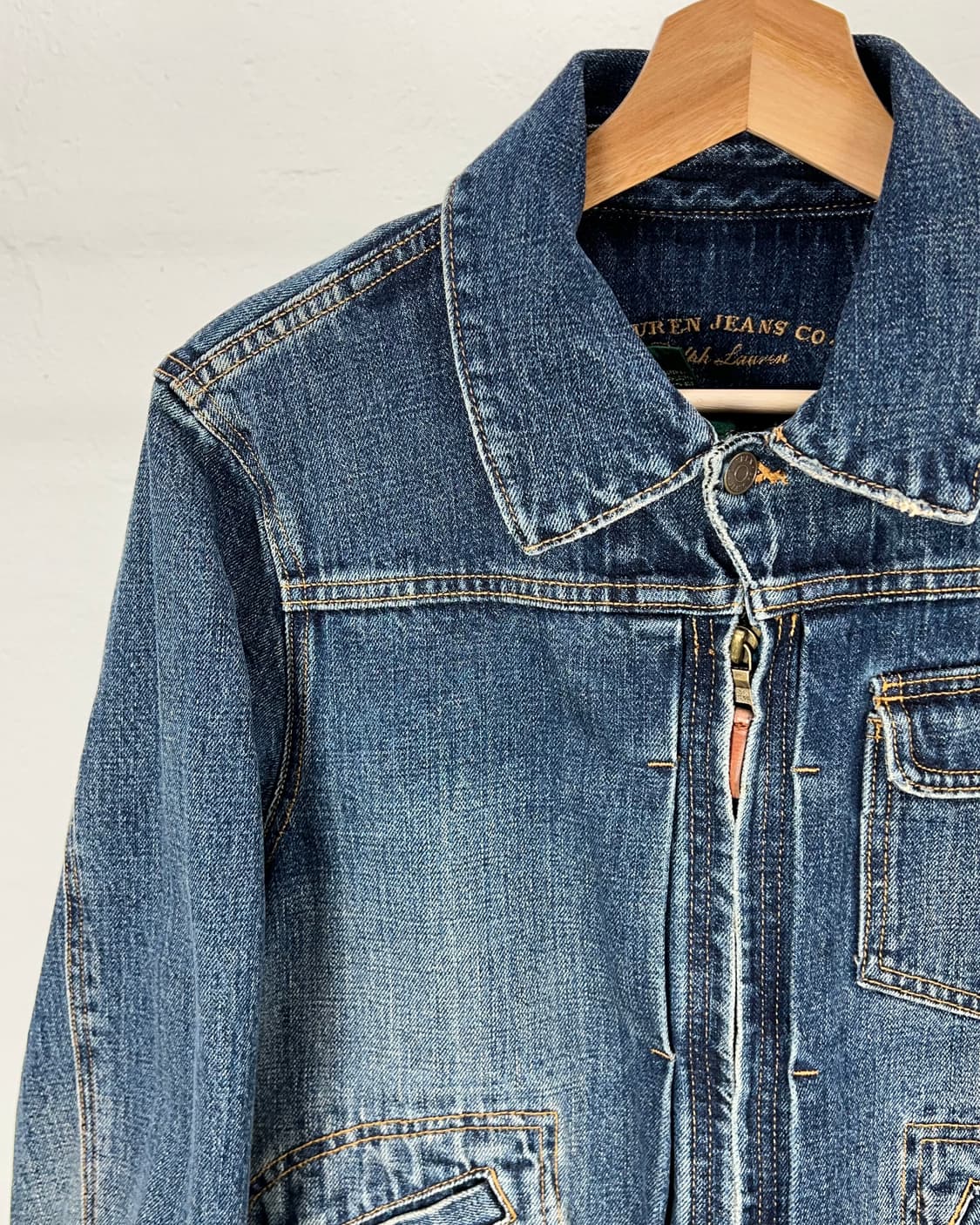 로렌 진스 싱글 포켓 데님 집업 자켓 상품이미지2