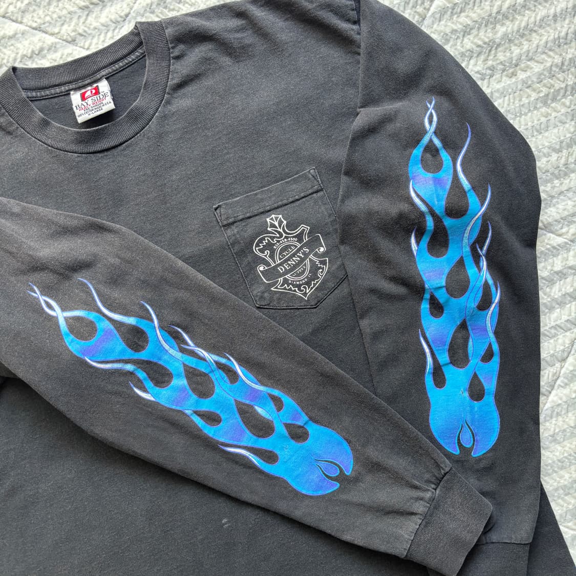 빈티지 블루 플레임 롱슬리브 티셔츠 상품이미지3