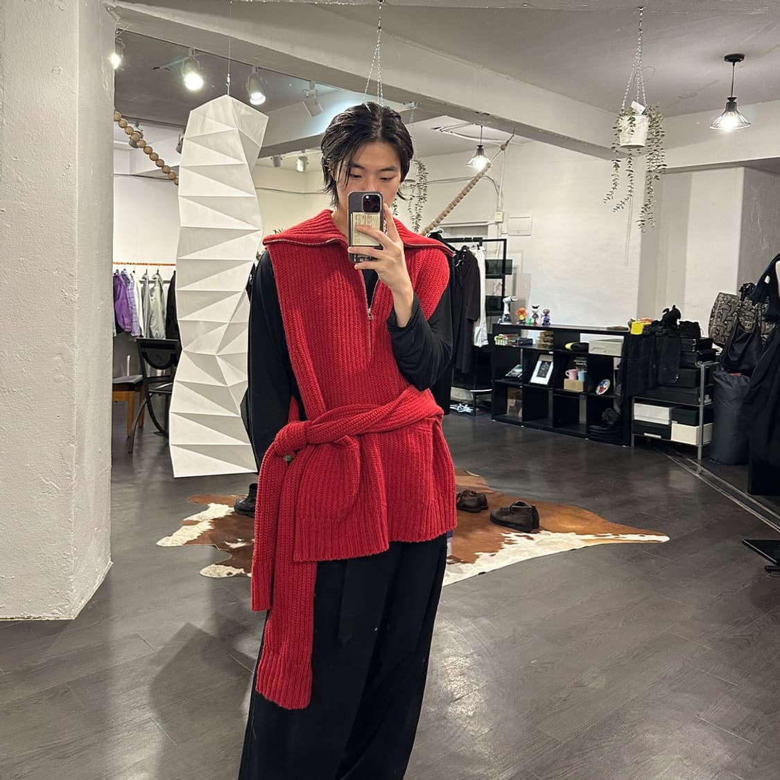 베드 j.w 포드 21aw 벨티드 니트 베스트 상품이미지5