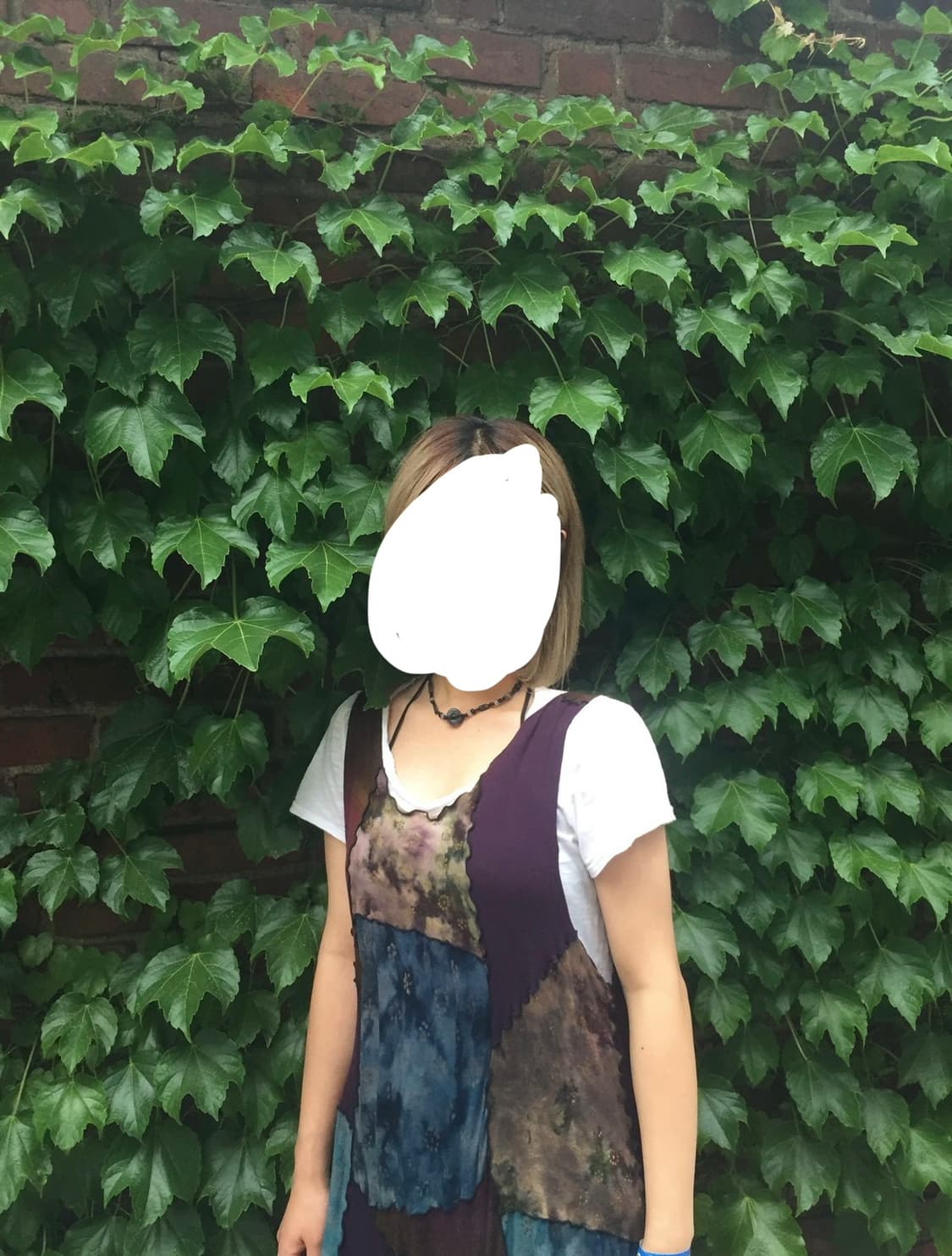 빈티지 자주색 패치워크 레이어드 나시 원피스 상품이미지5