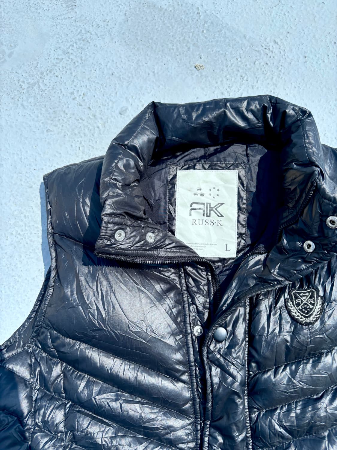 “Rusk K” Y2K Patch Zipper Vest Zip Up 상품이미지5