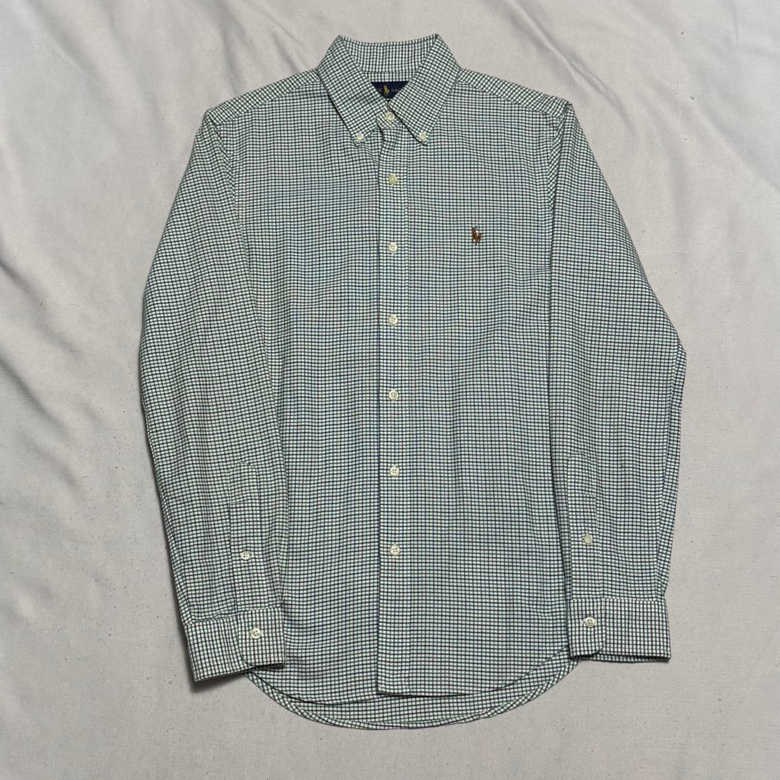 S 폴로랄프로렌 슬림핏 그린 체크셔츠 상품이미지2