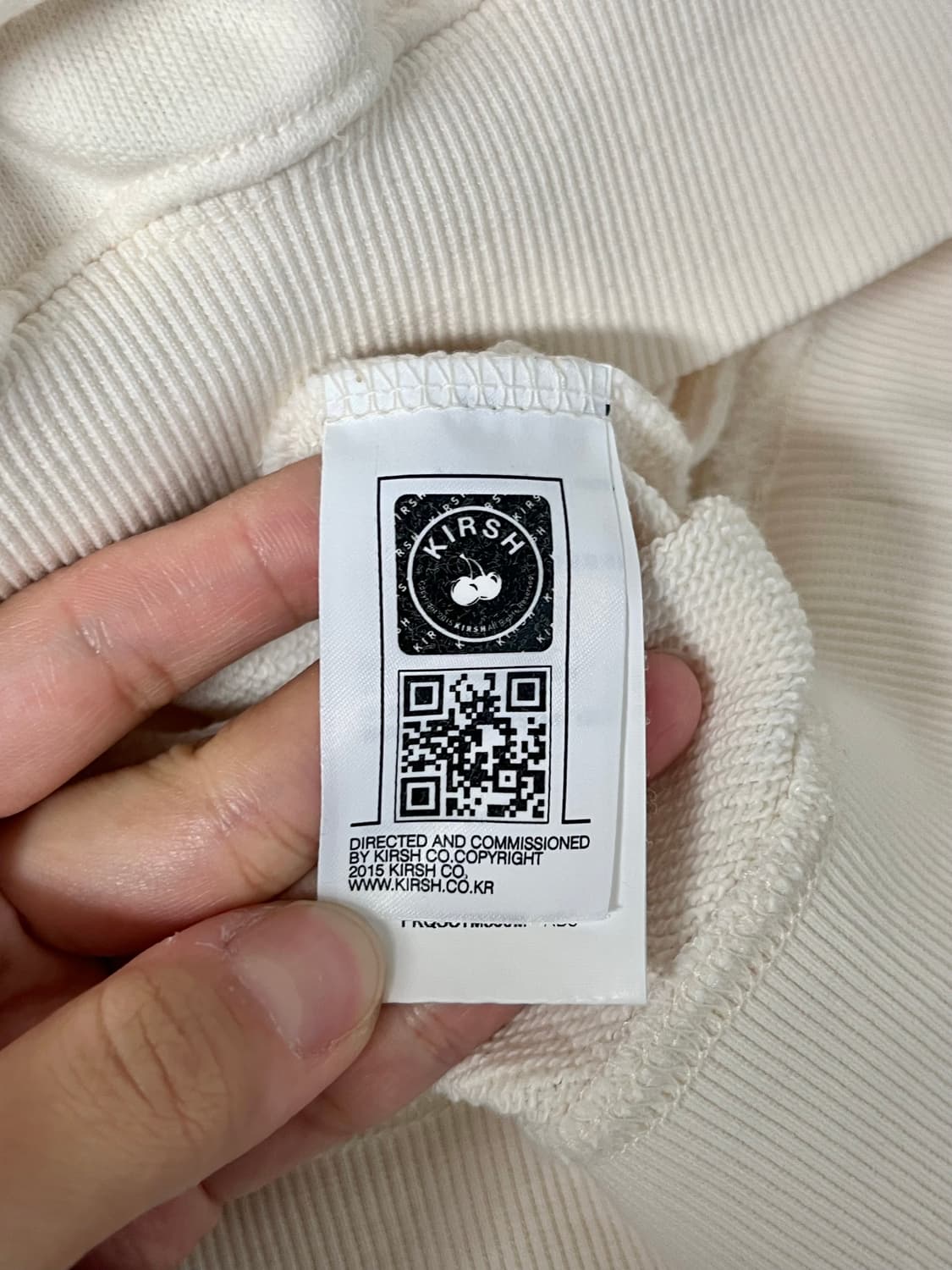 1) 키르시 체리 크롭 맨투맨 아이보리 상품이미지5