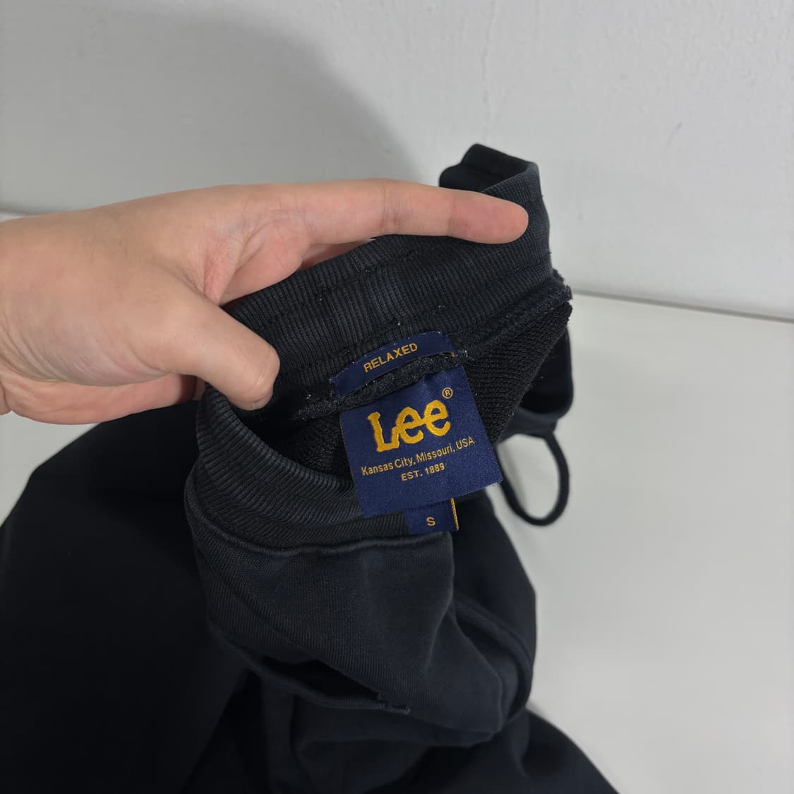 S 95 LEE 리 다크네이비 세미와이드 원턱 스웻팬츠 상품이미지4