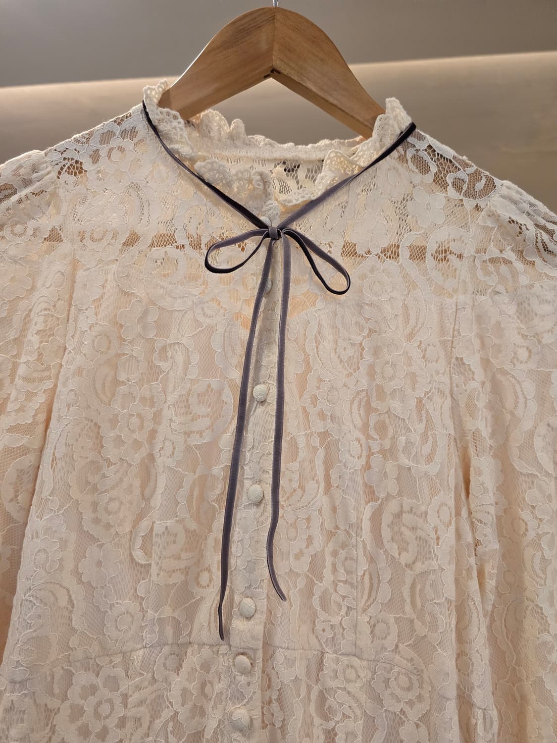 아이보리  레이스 롱 원피스 상품이미지2