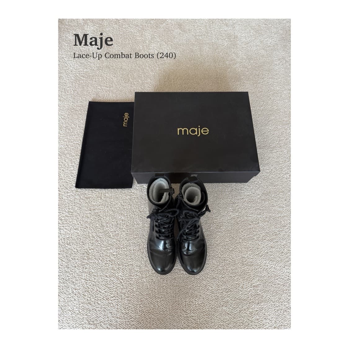 Maje Lace-Up Combat Boots (240) 상품이미지1