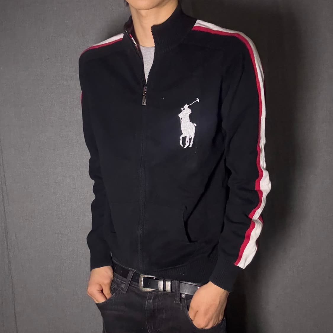 폴로 빅포니 니트집업 블랙 XL 상품이미지4