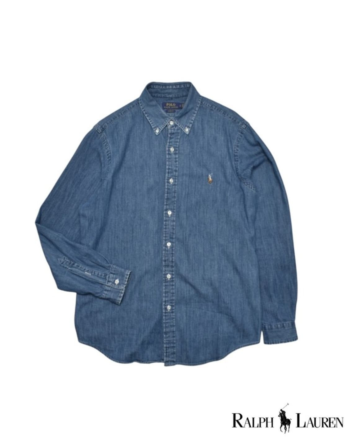 폴로 랄프로렌 큐알 데님셔츠 청남방 L M0045 상품이미지1
